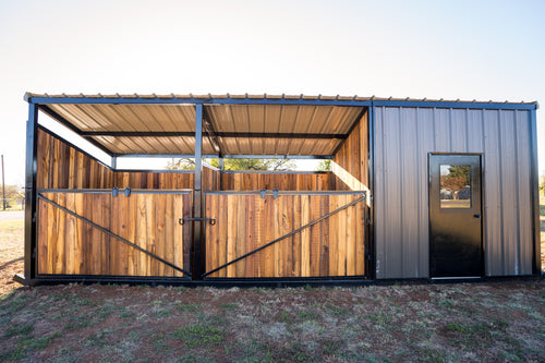 •The Sister Shed• Fully Customized Portable Horse Shed with Tack & Feed Room